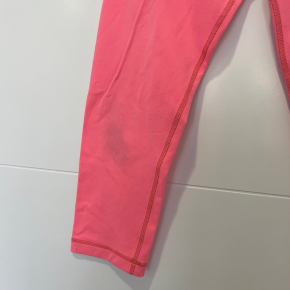 Lululemon Pink Cropped Leggings Mid-Rise Workout Pants Skin Fit Yoga Casual 6 - Picture 10 of 15